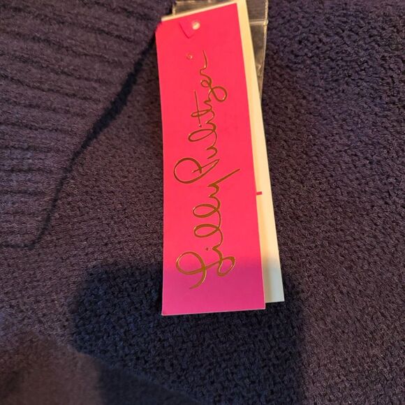 LILLY PULITZER Beckley Cardigan Belted Knit Pockets True Navy Size XL NWT - Picture 5 of 7